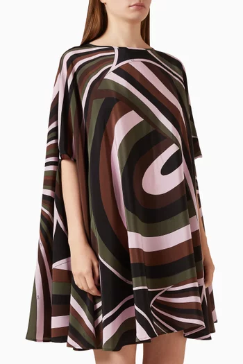Iride Print Mini Kaftan in Crêpe de Chine