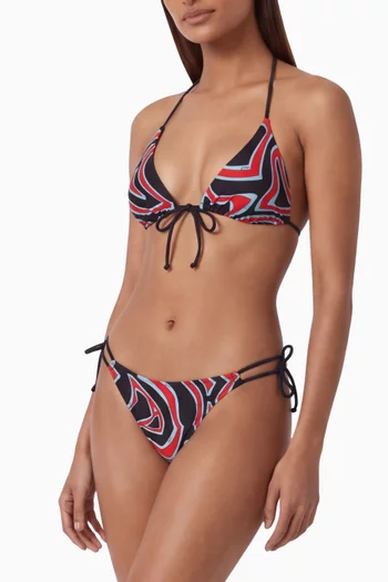 Labirinto-print Bikini Briefs in Lycra