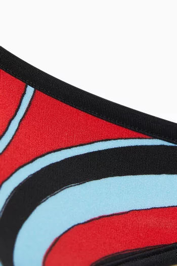 Iride-print Bikini Briefs in Lycra