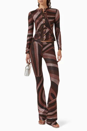 Iride Print Cardigan in Lurex Jersey