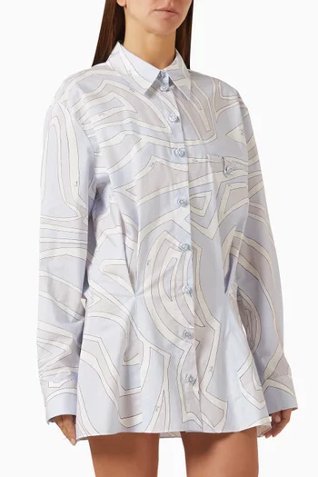 Labirinto-print Shirtdress in Cotton Poplin