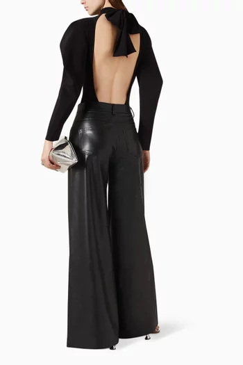 Open-back Bow Bodysuit