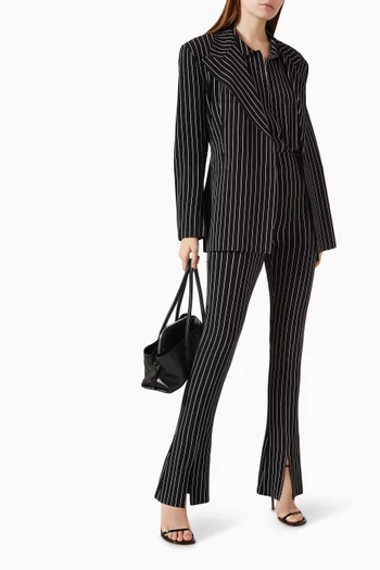Double-breasted Pinstripe Blazer