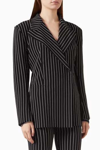 Double-breasted Pinstripe Blazer