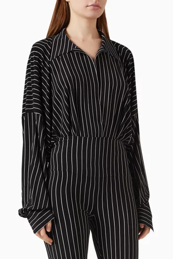 Oversized Pinstripe Bodysuit