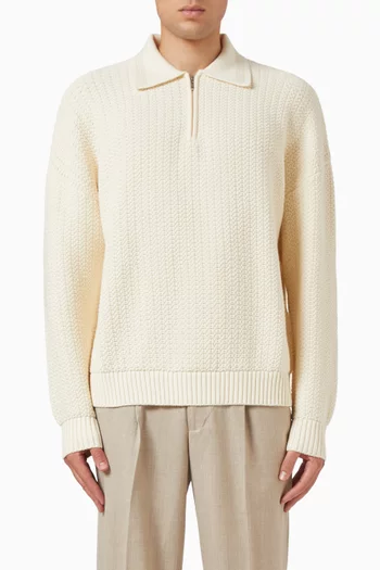Orson Zip Sweater in Cotton