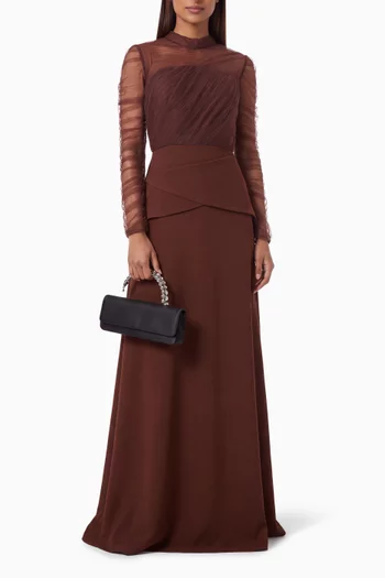 Pleated Panelled Maxi Dress