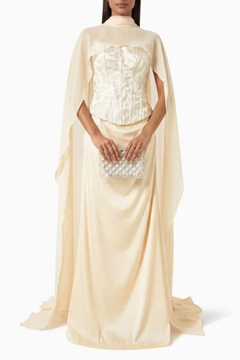 Jacquard Corset Maxi Dress