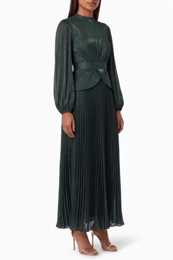Pleated Peplum Dress in Organza