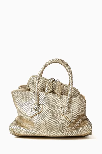La Passeggiata Mini Top-handle Bag in Laminated Suede