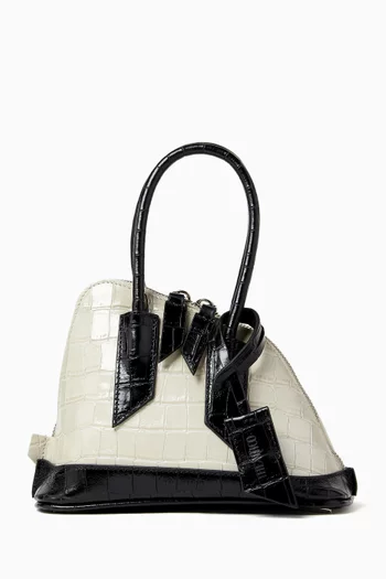 Sant Ambroeus Mini Top-handle Bag in Croc-embossed Leather