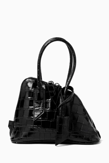 Sant Ambroeus Mini Top-handle Bag in Croc-embossed Leather