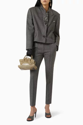 Checked Slim-fit Pants in Wool