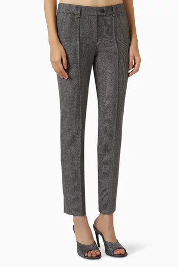 Checked Slim-fit Pants in Wool