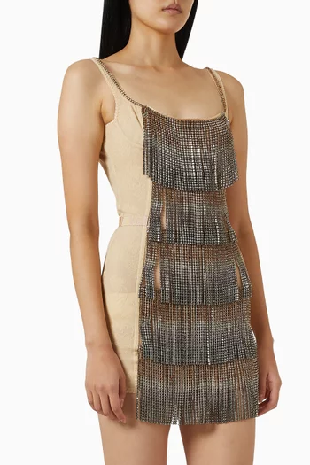 Embellished Corset-back Mini Dress