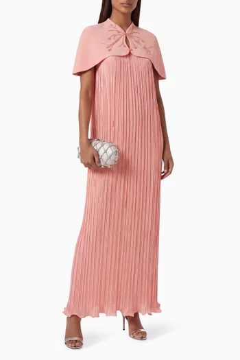 Cape 2-piece Gown in Crepe & Chiffon