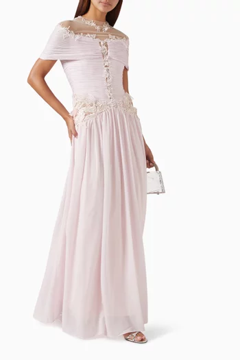 Off-shoulder Maxi Dress in Lace