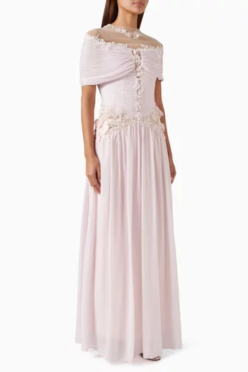 Off-shoulder Maxi Dress in Lace