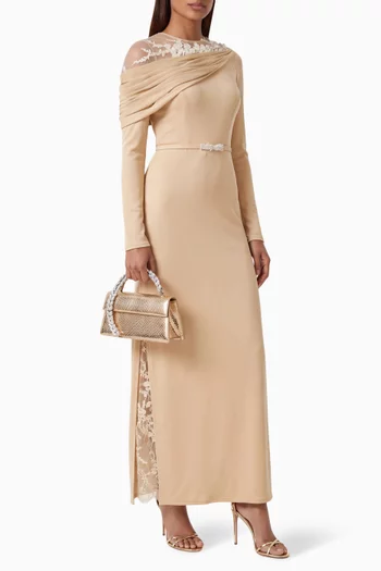 One-shoulder Draped Mermaid Gown