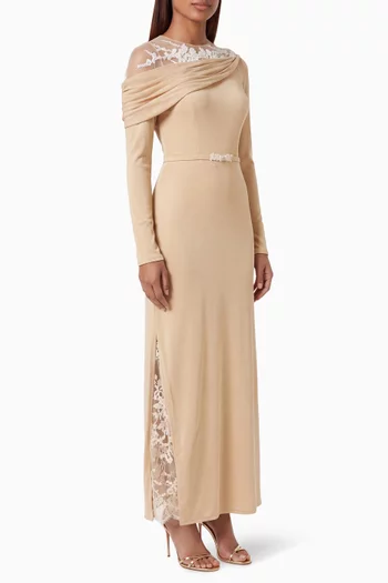 One-shoulder Draped Mermaid Gown