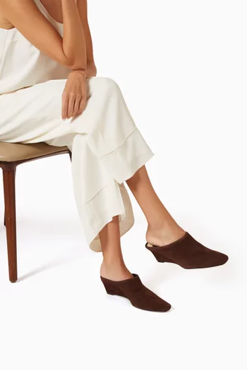 Hilah Wedge Mules in Suede
