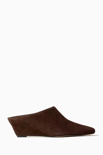 Hilah Wedge Mules in Suede