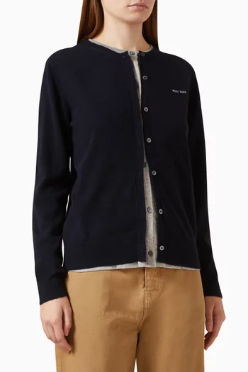 Logo Cardigan in Cashmere
