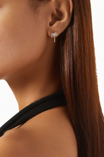 Al Nakhla Palm Tree Diamond Earrings in 18kt Gold