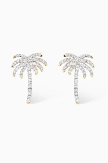 Al Nakhla Palm Tree Diamond Earrings in 18kt Gold