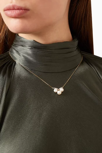 Danah Pearl & Diamond Necklace in 18kt Gold