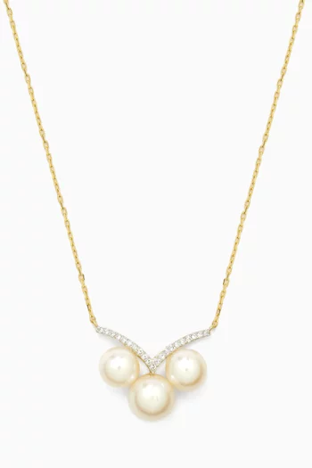 Danah Pearl & Diamond Necklace in 18kt Gold