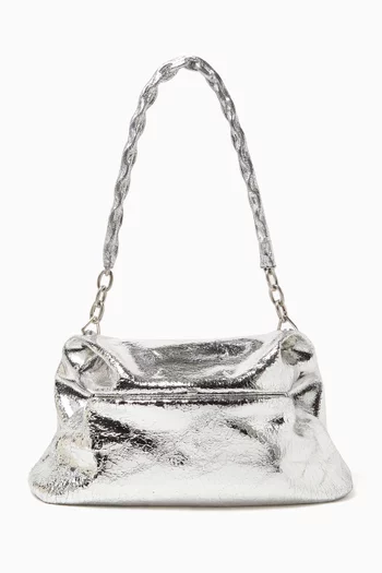 Shoulder Bag in Metallic Leather