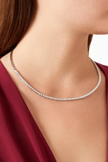Tennis Diamond Necklace in 18kt White Gold