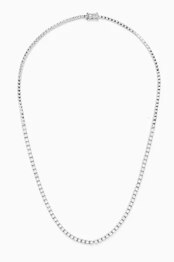 Tennis Diamond Necklace in 18kt White Gold
