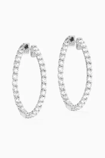 Diamond Hoop Earrings in 18kt White Gold