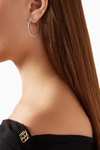 Diamond Hoop Earrings in 18kt White Gold