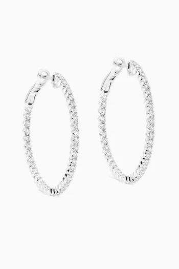 Diamond Hoop Earrings in 18kt White Gold