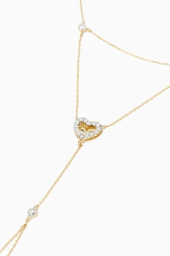 Farfalla Heart Diamond Hand Chain in 18kt Gold