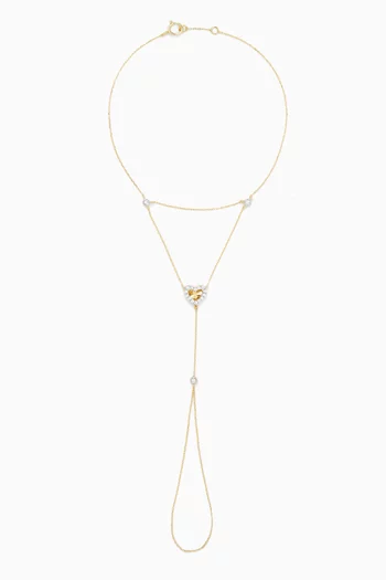 Farfalla Heart Diamond Hand Chain in 18kt Gold