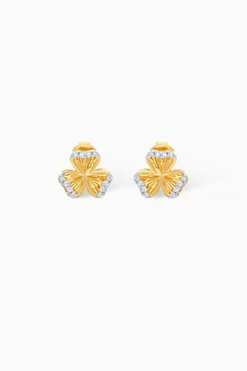 Farfalla Clover Diamond Earrings in 18kt Gold