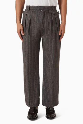 Pierre Pinstriped Pants in Wool-blend