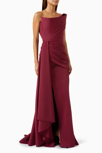 Side-slit Gown in Crepe