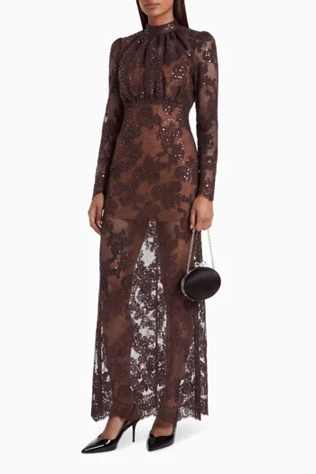 Sequin Lace Maxi Dress