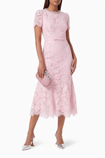 Sequin Lace Midi Dress