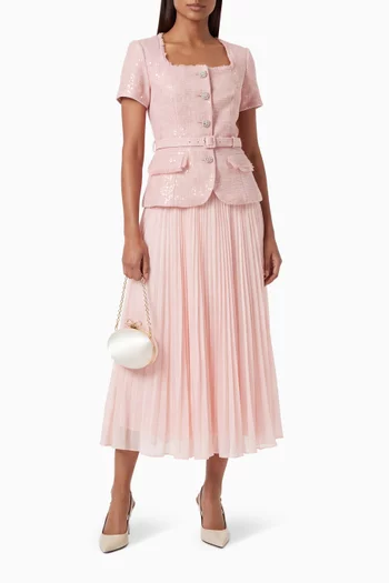 Sequin Bouclé Midi Dress