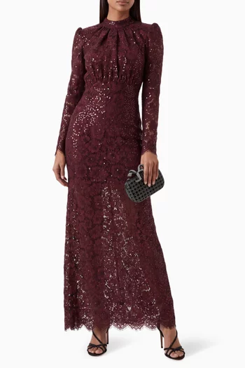 Sequin Lace Maxi Dress