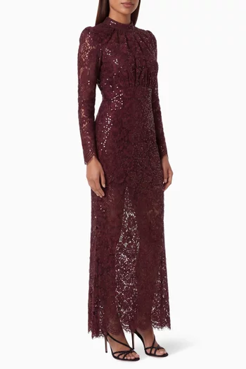 Sequin Lace Maxi Dress