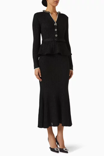 Lurex Rib-knit Midi Dress