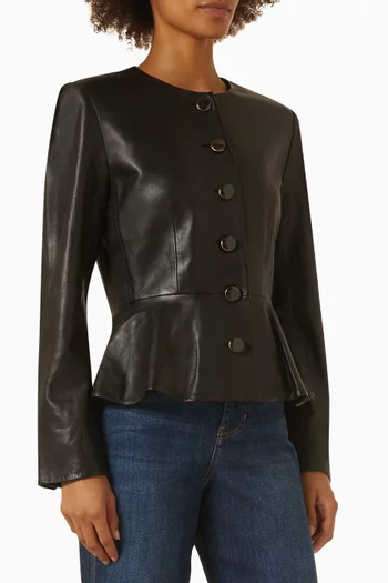 Quinn Peplum Jacket in Lambskin