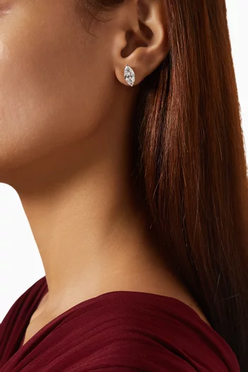Marquise Diamond Stud Earrings in 18kt White Gold
